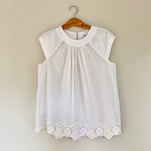 Madewell white embroidered blouse